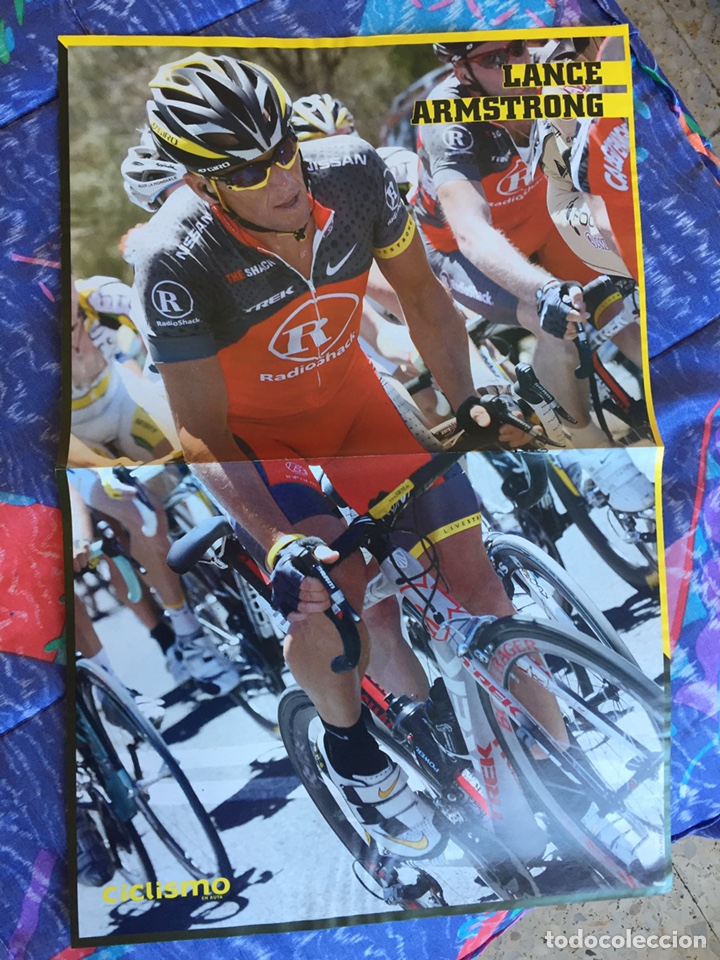 Coleccionismo deportivo: Doble p&oacute;ster Lance Armstrong y Cadel Evans - Foto 1