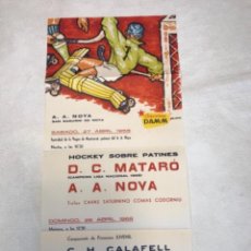Coleccionismo deportivo: CARTEL HOCKEY PATINES MATARÓ-NOIA. CALAFELL-NOIA 1968. Lote 275213763