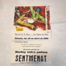 Coleccionismo deportivo: CARTEL HOCKEY PATINES SETMENAT-NOIA 1969.. Lote 275215533
