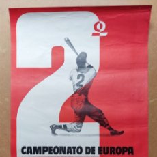 Coleccionismo deportivo: CARTEL BASEBALL BÉISBOL 2° CAMPEONATO DE EUROPA CAMPO MONTJUICH 1955 BARCELONA. Lote 301595088