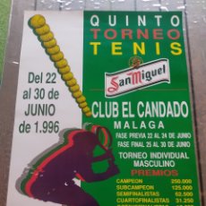 Coleccionismo deportivo: CARTEL QUINTO TORNEO TENIS CERVEZA SAN MIGUEL 1996. Lote 307826603