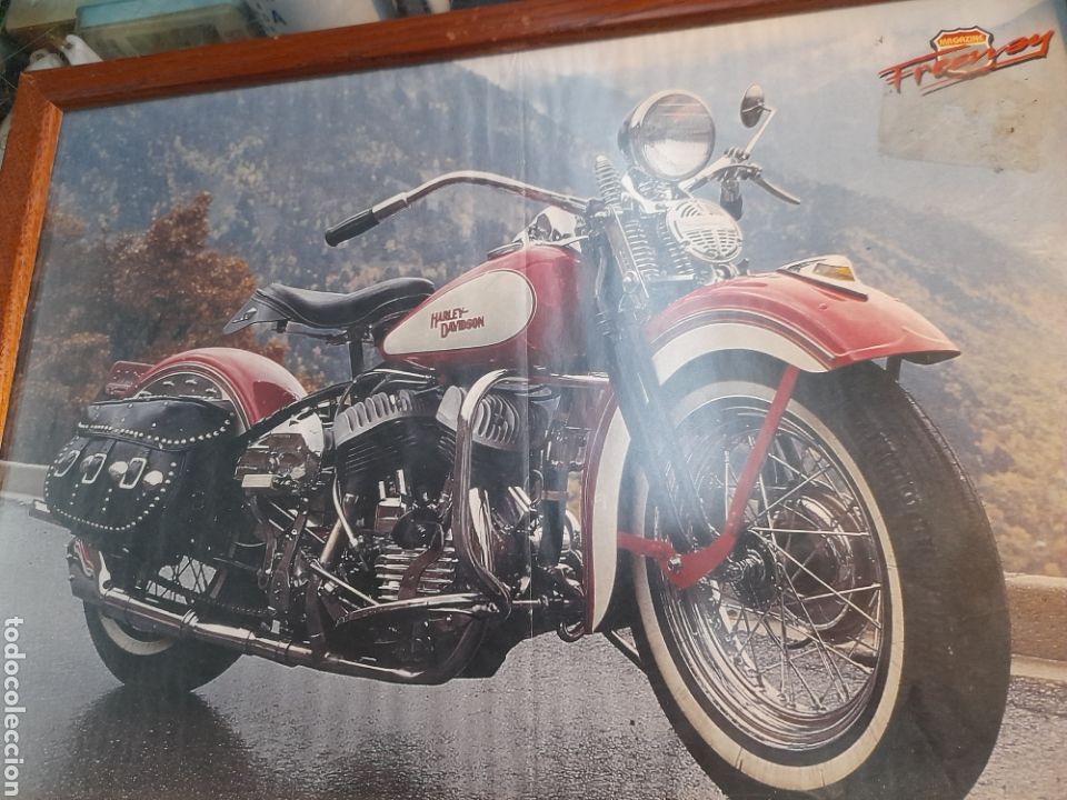 Coleccionismo deportivo: Poster enmarcado, Harley Davidson, - Foto 4