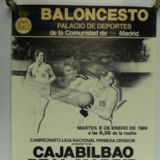 Coleccionismo deportivo: ~ POSTER BALONCESTO CAJABILBAO - REAL MADRID 1989 ~. Lote 381023949
