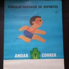 Coleccionismo deportivo: ANDAR Y CORRER CONSEJO SUPERIOR DE DEPORTES POSTER ORIGINAL PR14. Lote 391754214