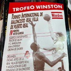 Coleccionismo deportivo: CARTEL TORNEO DE BALONCESTO WINSTON AÑO 1987 - MEDIDA 66X46 CM