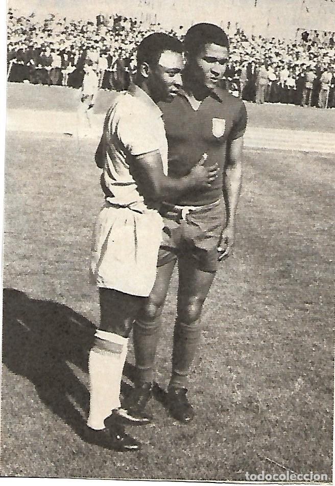 Coleccionismo deportivo: Recorte de PEL&Eacute; con EUSEBIO en los a&ntilde;os 60 - Foto 1