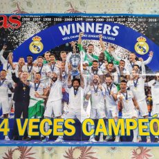 Coleccionismo deportivo: PÓSTER REAL MADRID , CAMPEONES UEFA CHAMPIONS LEAGUE 2021 /2022, AS, 14 VECES CAMPEÓN 2015-16