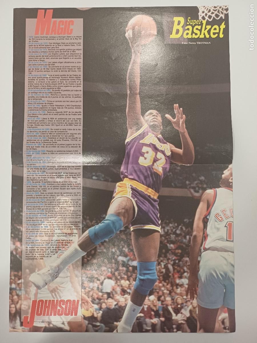 Coleccionismo deportivo: POSTER BALONCESTO/MAGIC JOHNSON/NBA. - Foto 1