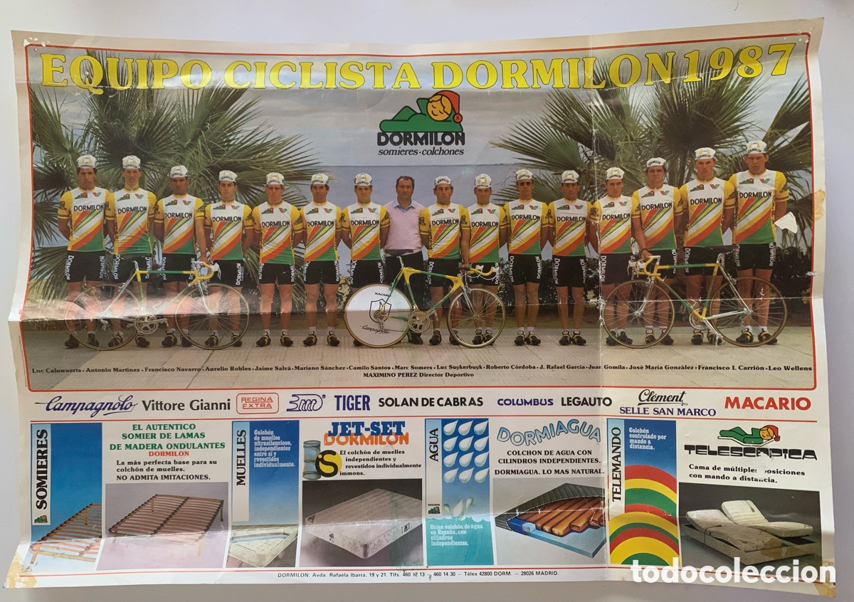 Coleccionismo deportivo: Poster equipo ciclista dormilon de 1987 - Foto 1