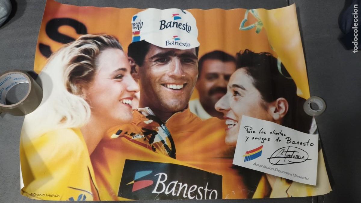 Coleccionismo deportivo: POSTER CARTEL CICLISMO BANESTO INDURAIN MAILLOT AMARILLO TOUR. LEER
