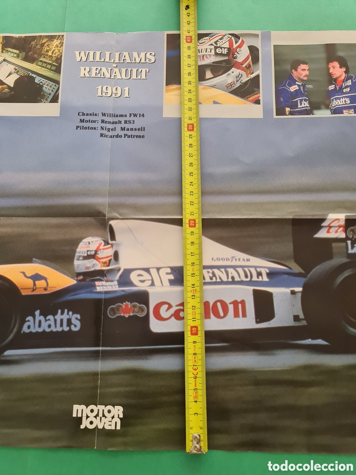 Coleccionismo deportivo: Poster Williams Renault, a&ntilde;o 1991 - Foto 3