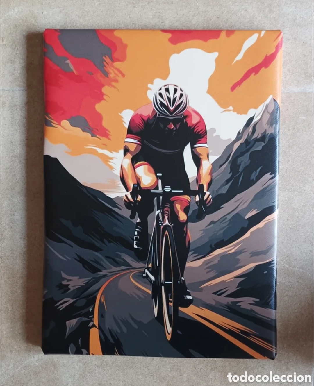 Coleccionismo deportivo: Cuadro cartel CICLISTA - Foto 1