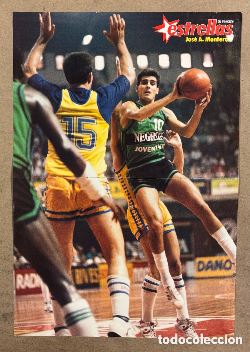 Coleccionismo deportivo: JOS&Eacute; A. MONTERO (RON NEGRITA JOVENTUT) y MARK EATON (ALL STAR ACB). POSTER REVERSIBLE.