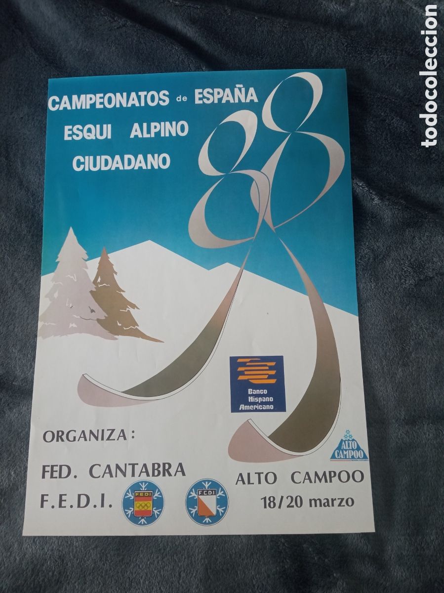 Coleccionismo deportivo: Cartel, Campeonato de Espa&ntilde;a de Esqu&iacute; Alpino Ciudadano 1988 Alto Campoo