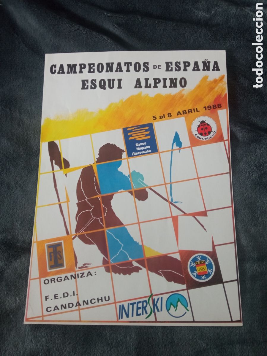 Coleccionismo deportivo: Cartel, Campeonato de Espa&ntilde;a de Esqu&iacute; Alpino 1988, CANDANCHU
