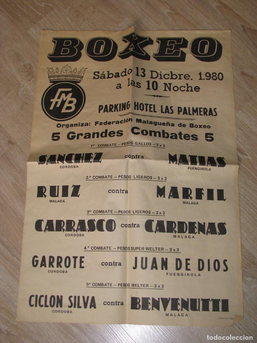 Coleccionismo deportivo: CARTEL DE BOXEO. MALAGA 13 DICIEMBRE 1980. BOXEADORES DE CORDOBA Y MALAGA. 64X44 CM