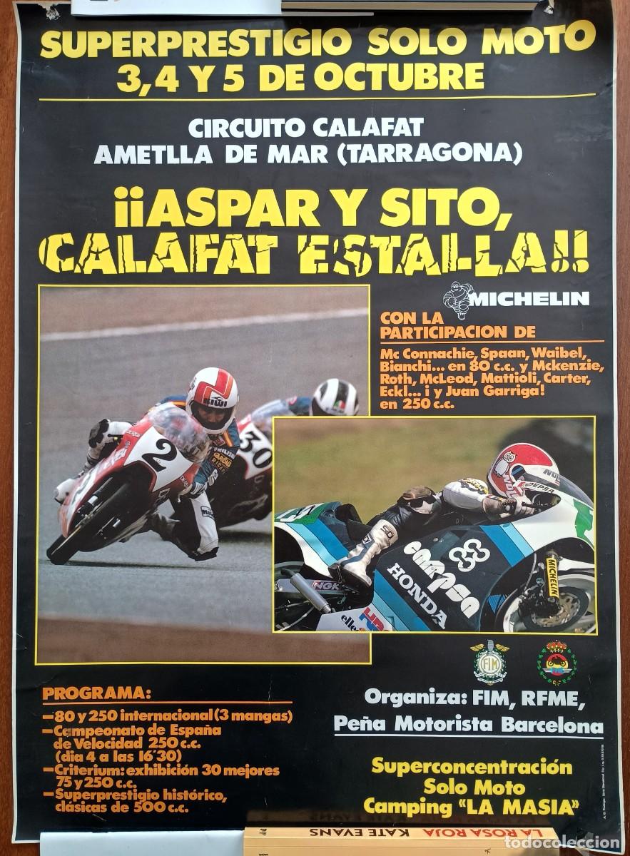 Coleccionismo deportivo: Poster cartel Superprestigio Solo Moto. Calafat. 70x50cm