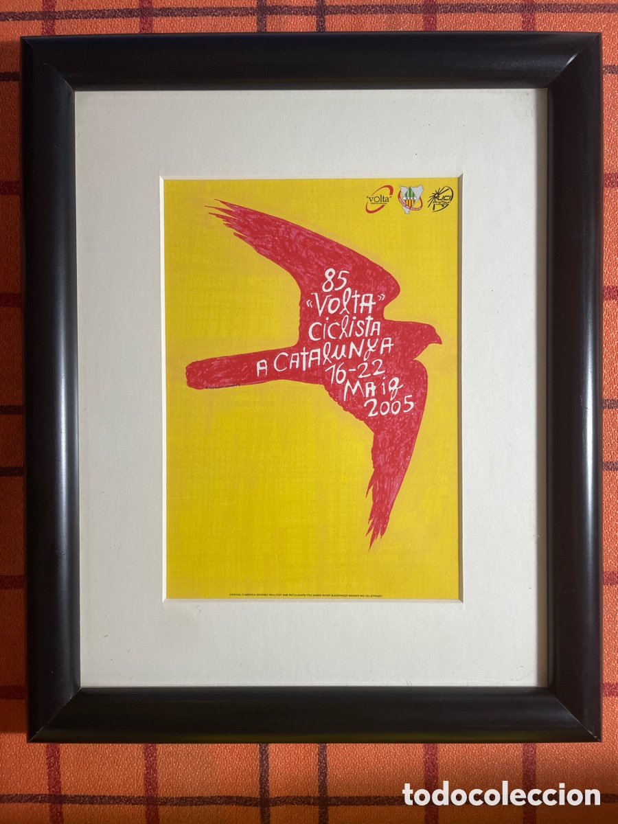 Coleccionismo deportivo: Cuadro p&oacute;ster enmarcado 85&ordf; Volta Ciclista a Catalunya 2005 | 22x27cm