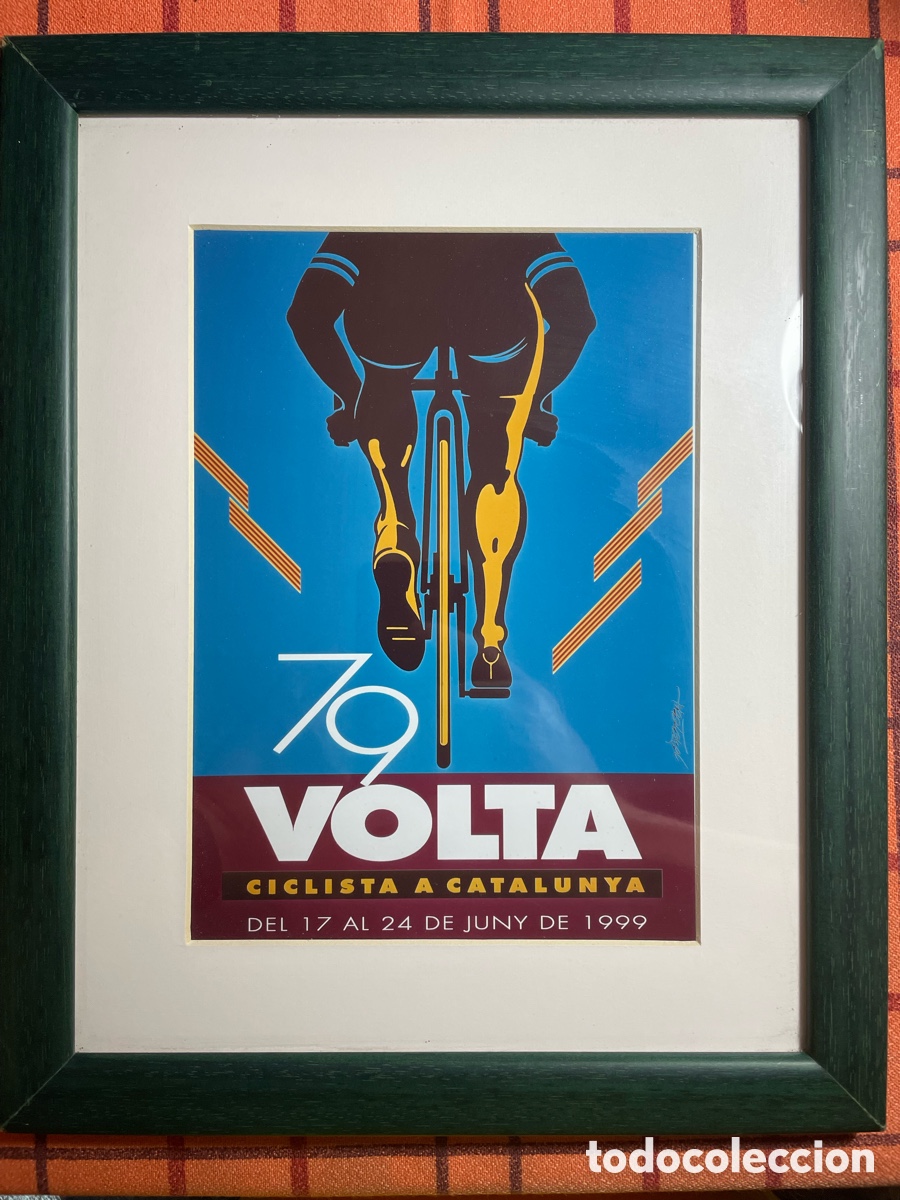 Coleccionismo deportivo: Cuadro p&oacute;ster 79&ordf; Volta Ciclista a Catalunya 1999 | Dise&ntilde;o gr&aacute;fico | 28x35cm