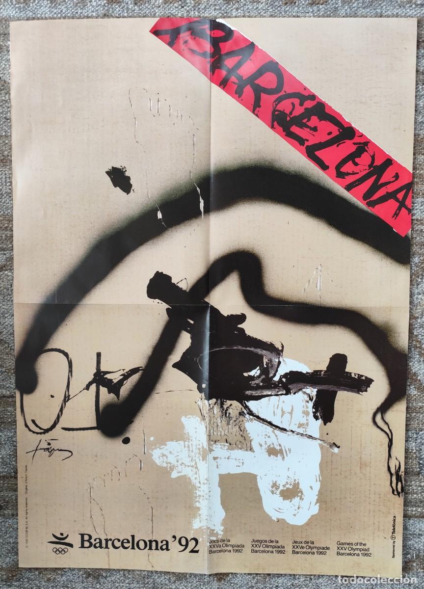 Coleccionismo deportivo: CARTEL o POSTER ORIGINAL OLIMPIADAS BARCELONA'92 - 50X70 cms. Dise&ntilde;o original de Antoni Tapies