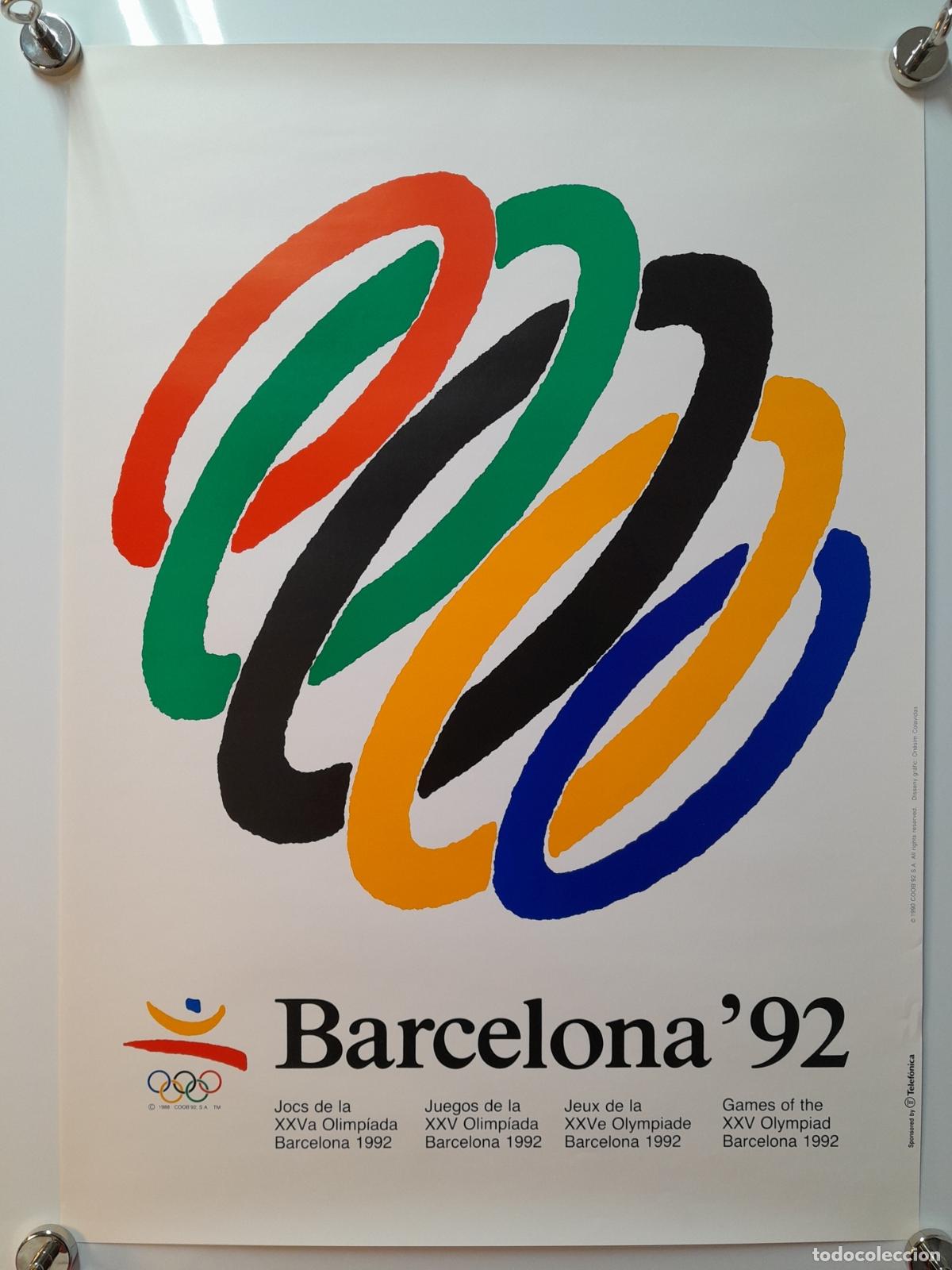 Coleccionismo deportivo: CARTEL OFICIAL DE LOS JUEGOS OL&Iacute;MPICOS DE BARCELONA 1992, DISE&Ntilde;O DE ON&Egrave;SIM COLAVIDAS. SIGLO XX