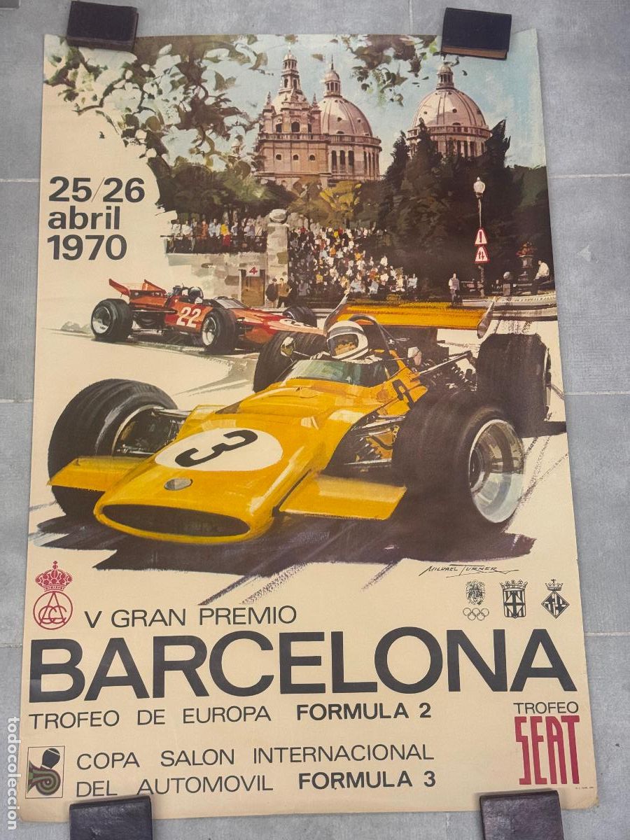 Coleccionismo deportivo: BARCELONA V GRAN PREMIO FORMULA 2 - A&Ntilde;O 1970 - CARTEL ANTIGUO - ORIGINAL - CARRERAS COCHES