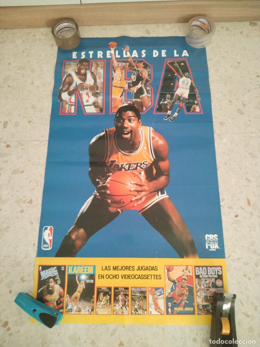 Coleccionismo deportivo: POSTER MICHAEL JORDAN MAGIC JOHNSON KAREEM ISAAC THOMAS 55CM ANCHO 96CM ALTO