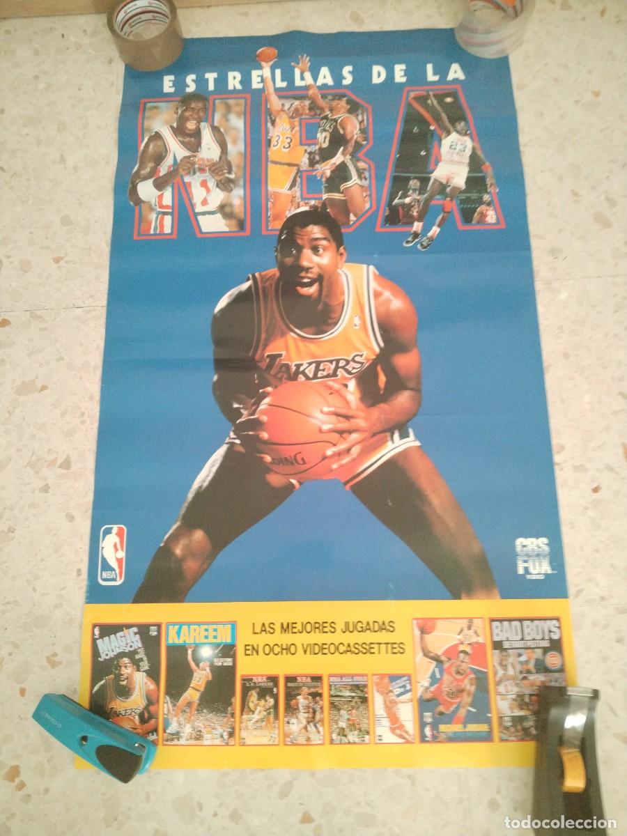 Coleccionismo deportivo: POSTER MICHAEL JORDAN MAGIC JOHNSON KAREEM ISAAC THOMAS 55CM ANCHO 96CM ALTO