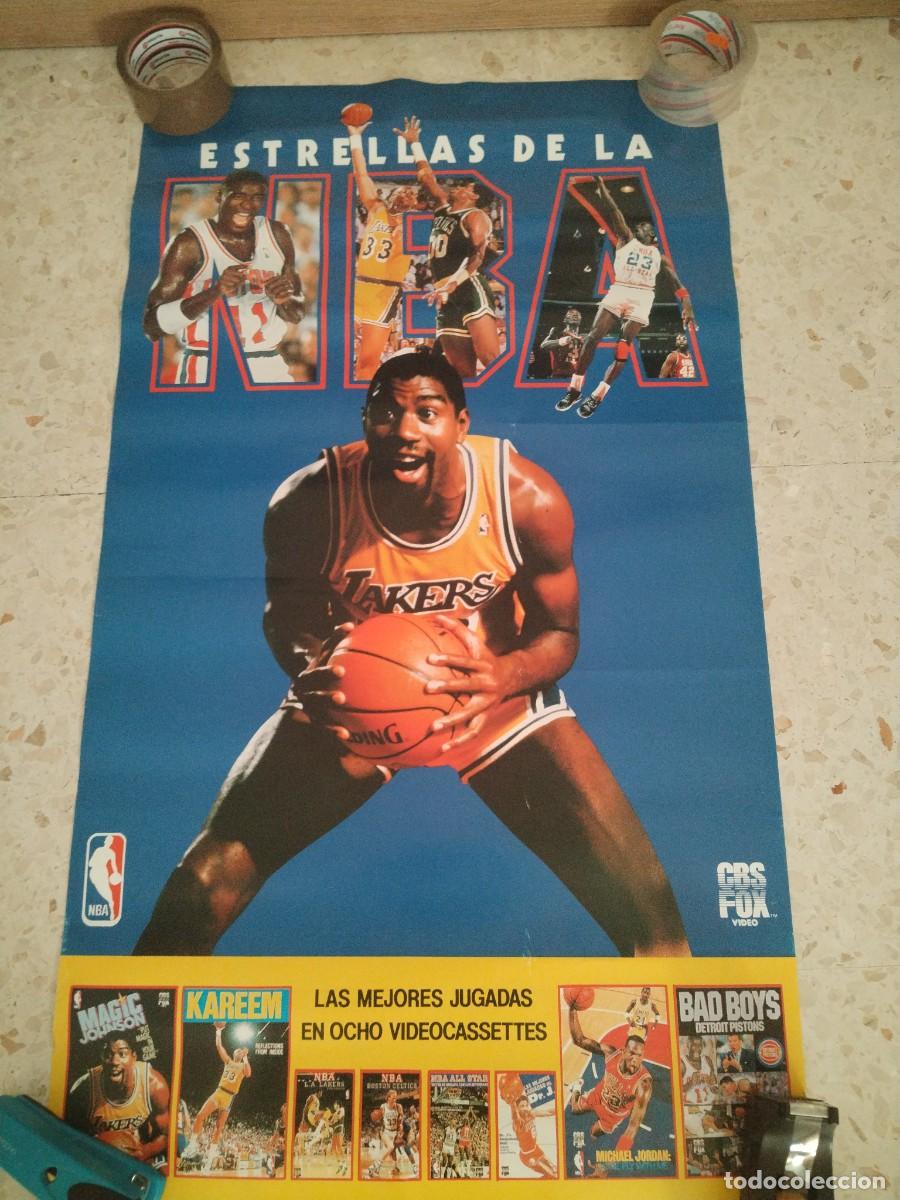 Coleccionismo deportivo: POSTER MICHAEL JORDAN MAGIC JOHNSON KAREEM ISAAC THOMAS 55CM ANCHO 96CM ALTO