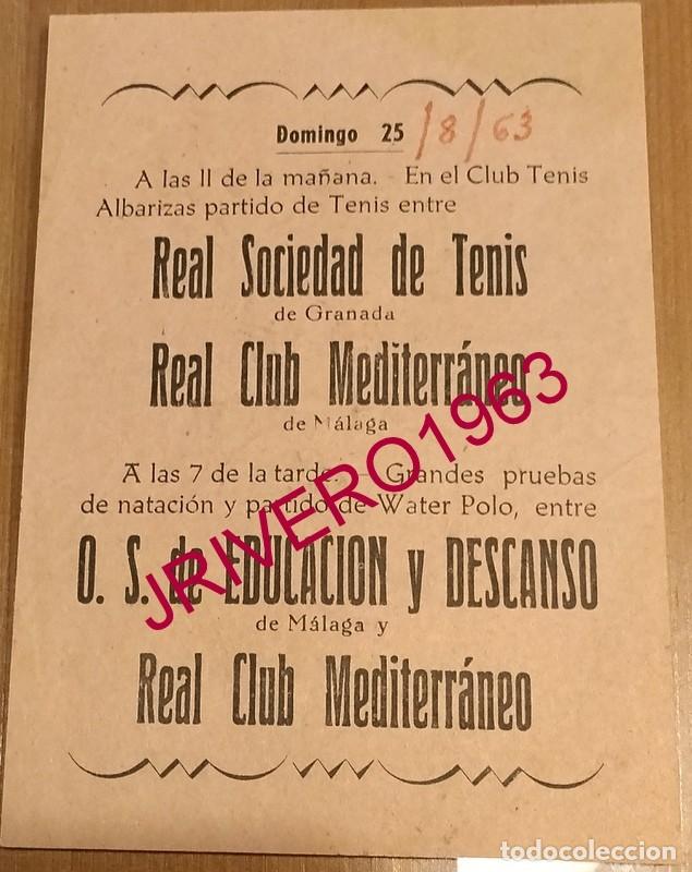 Coleccionismo deportivo: ANTEQUERA, 1963, CARTEL CAMPEONATO DE TENIS, 105X150MM