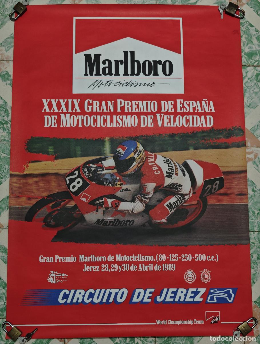 Coleccionismo deportivo: POSTERS MARLBORO MOTOCICLISMO CIRCUITO DE JEREZ CAMPEONATO MUNDIAL 1989 (100 x 68 cm.)