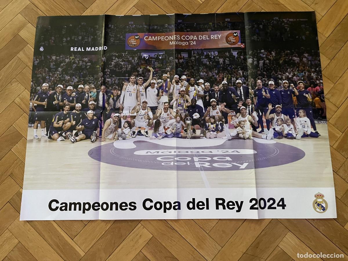 Coleccionismo deportivo: GRAN CARTEL POSTER OFICIAL REAL MADRID CAMPEONES COPA DEL REY BALONCESTO 24 2024