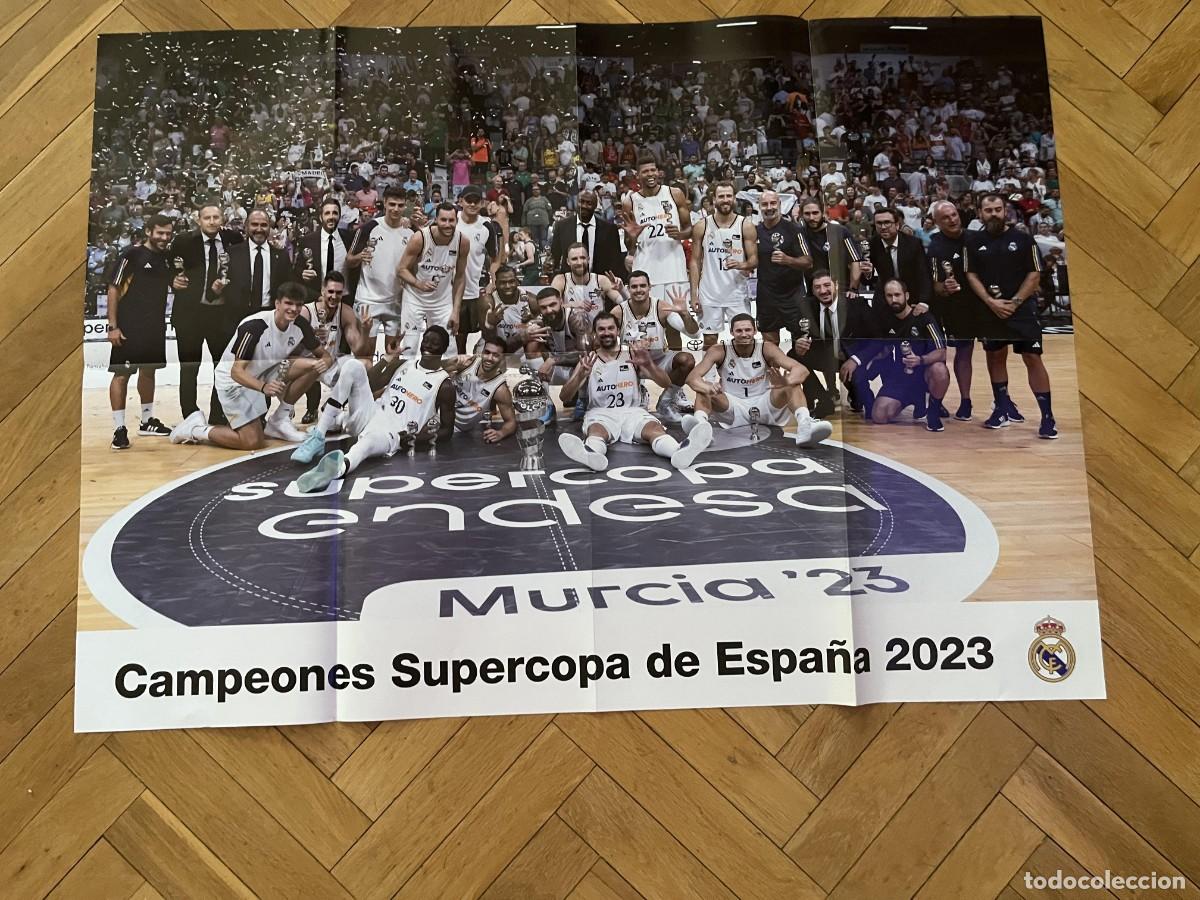 Coleccionismo deportivo: GRAN CARTEL POSTER OFICIAL REAL MADRID CAMPEONES SUPERCOPA DE ESPA&Ntilde;A BALONCESTO 23 2023 PLANTILLA