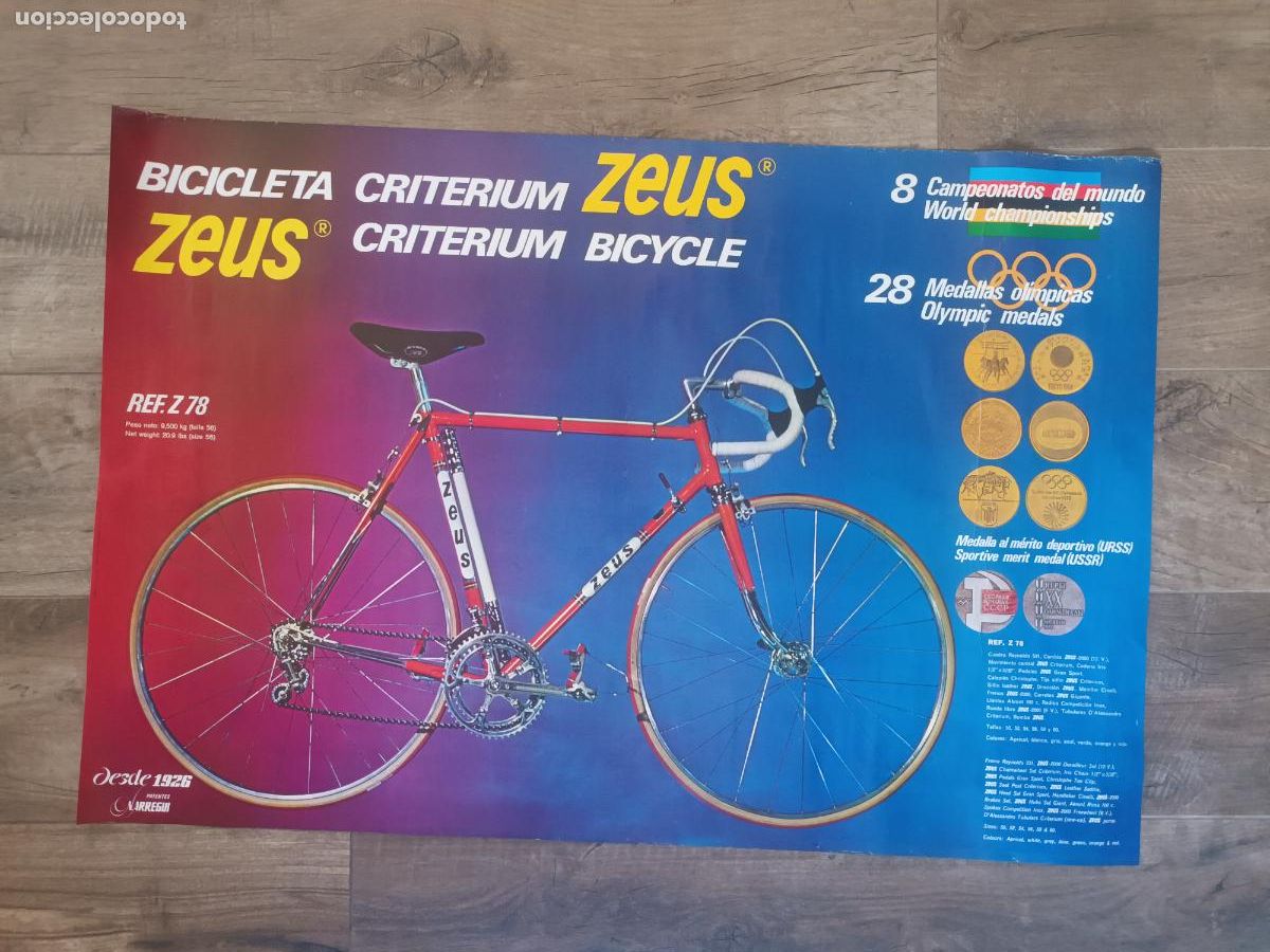 Coleccionismo deportivo: CARTEL POSTER BICICLETA CRITERIUM ZEUS BICYCLE 1974. DESPIEZE. CICLISMO.
