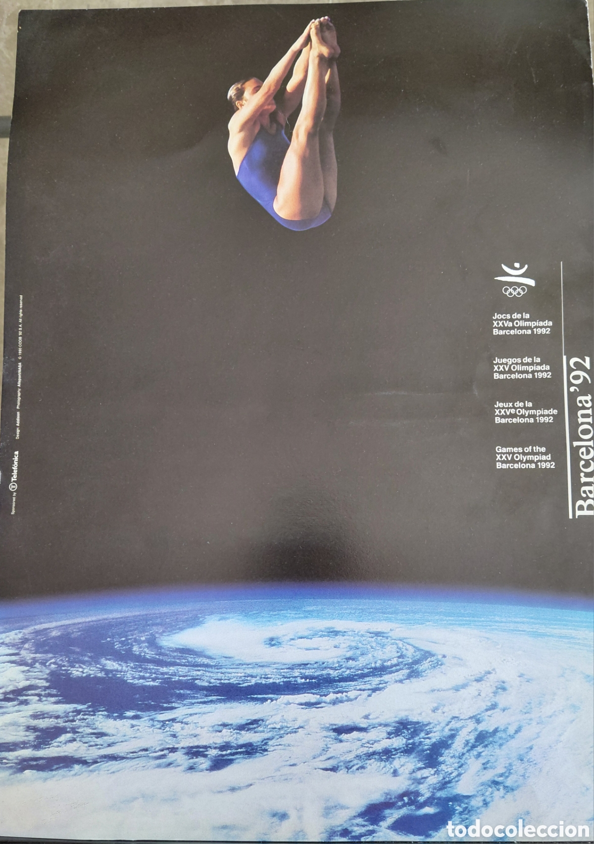 Coleccionismo deportivo: POSTER CARTEL OFICIAL JUEGOS OLIMPICOS BARCELONA 92-SALTO NATACION- NASA- TELEFONICA