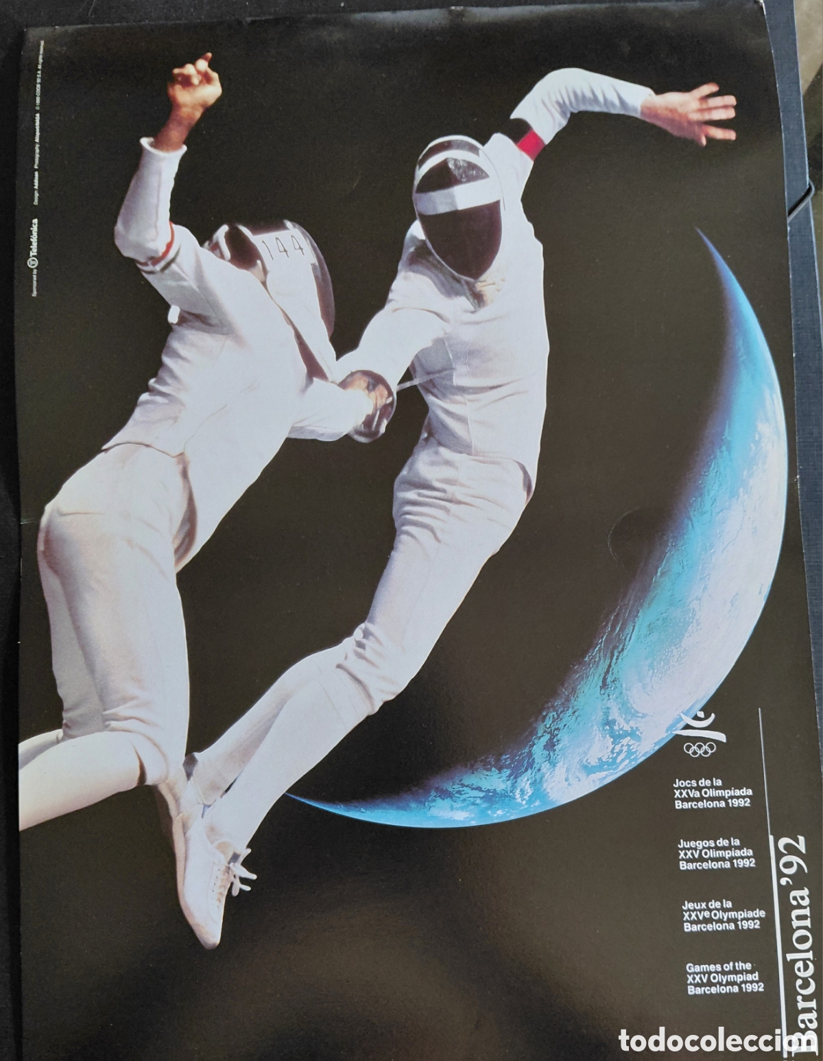 Coleccionismo deportivo: POSTER CARTEL OFICIAL JUEGOS OLIMPICOS BARCELONA 92- ESGRIMA-NASA-TELEFONICA