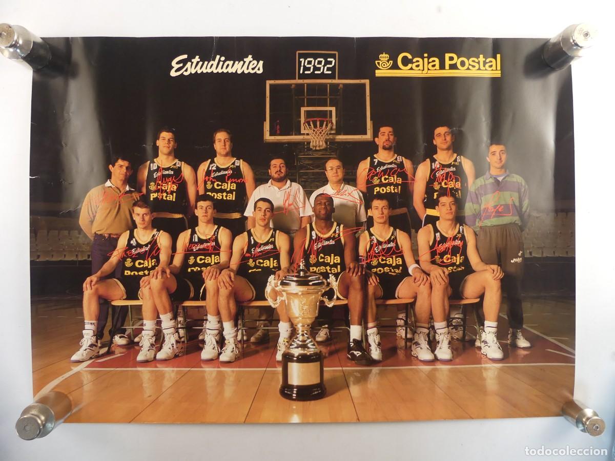 Coleccionismo deportivo: CARTEL DE BALONCESTO EQUIPO ESTUDIANTES CON FIRMAS