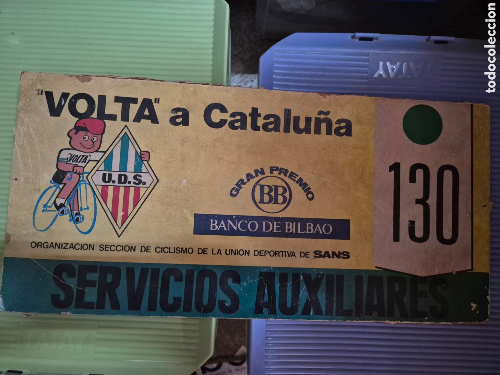 Coleccionismo deportivo: CARTEL VOLTA CICLISTA A CATALI&Ntilde;A 1973 CON DEDICATORIA GRAN PREMIO BANCO DE BILBAO