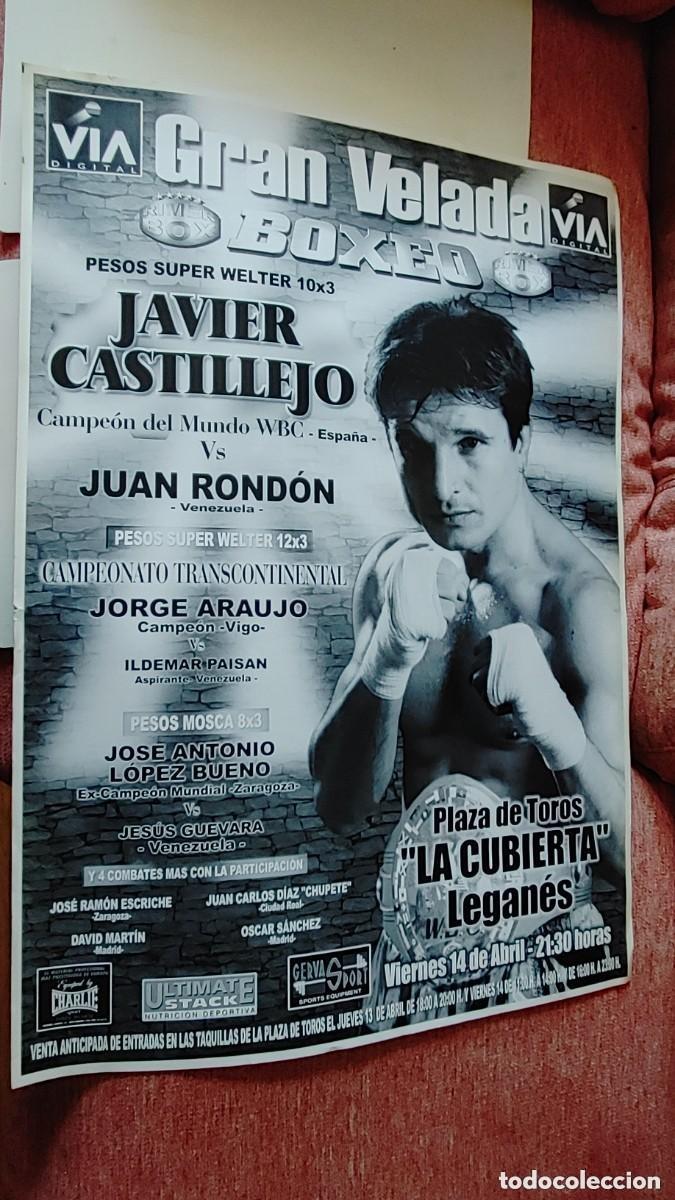 Coleccionismo deportivo: poster gran velada boxeo javier castillejo vs juan rondon,plaza de toros cubierta de leganes,mide 69