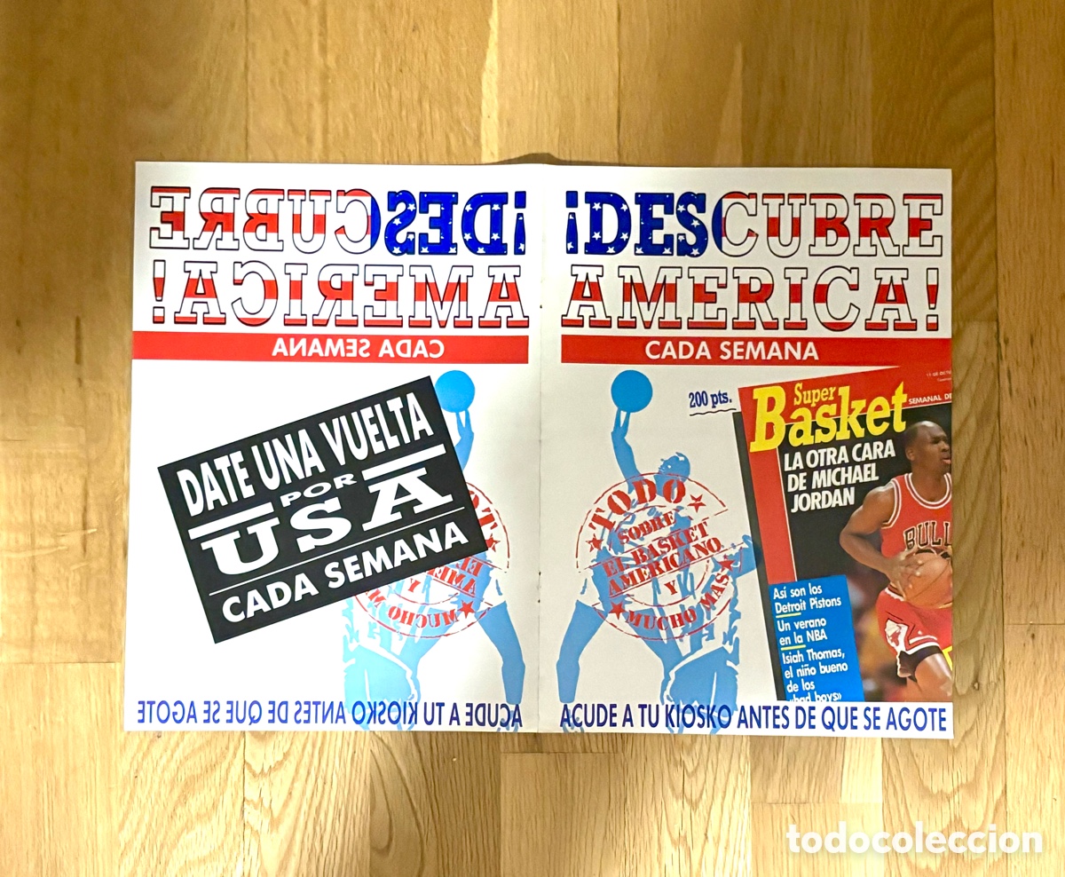 Coleccionismo deportivo: Cartel Publicitario Revista Super Basket 1989 - Michael Jordan - Gigantes