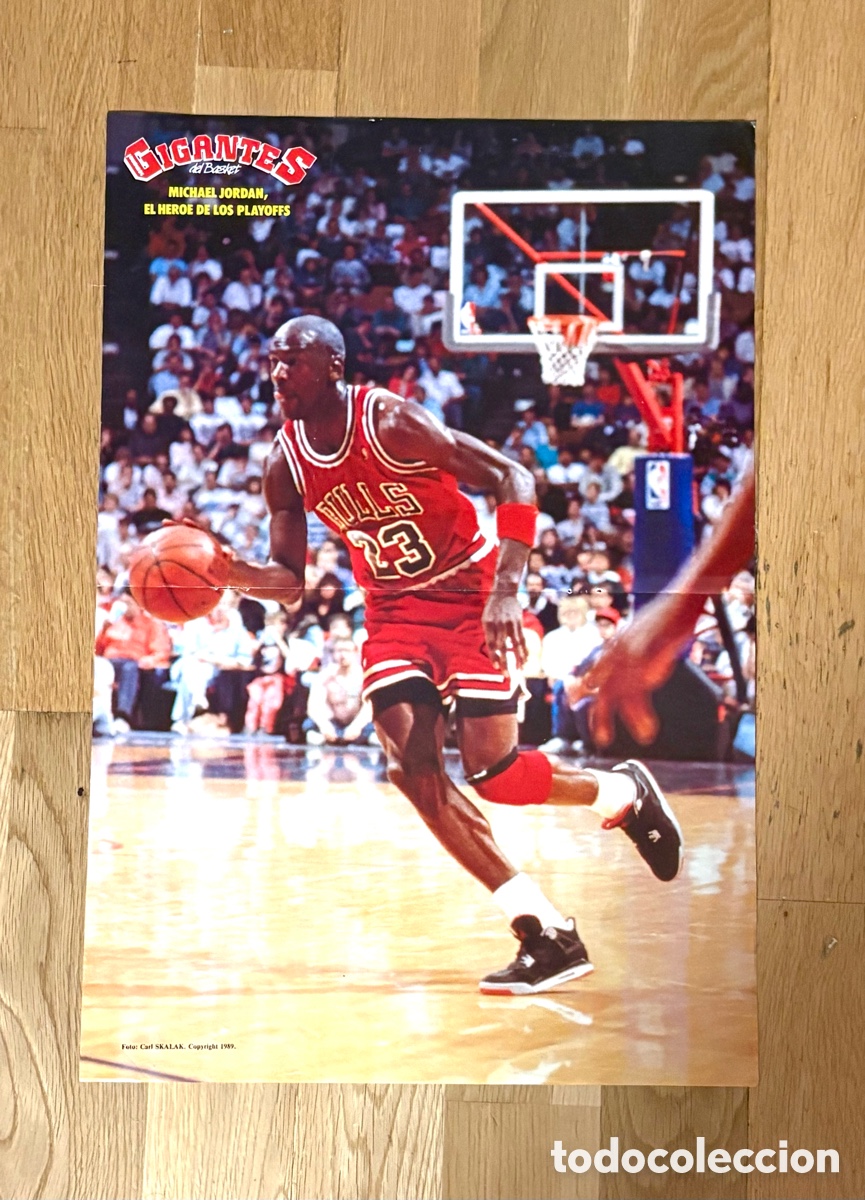 Coleccionismo deportivo: JOYA &mdash; Michael Jordan - P&oacute;ster ORIGINAL 1989 NBA Chicago Bulls - - Gigantes