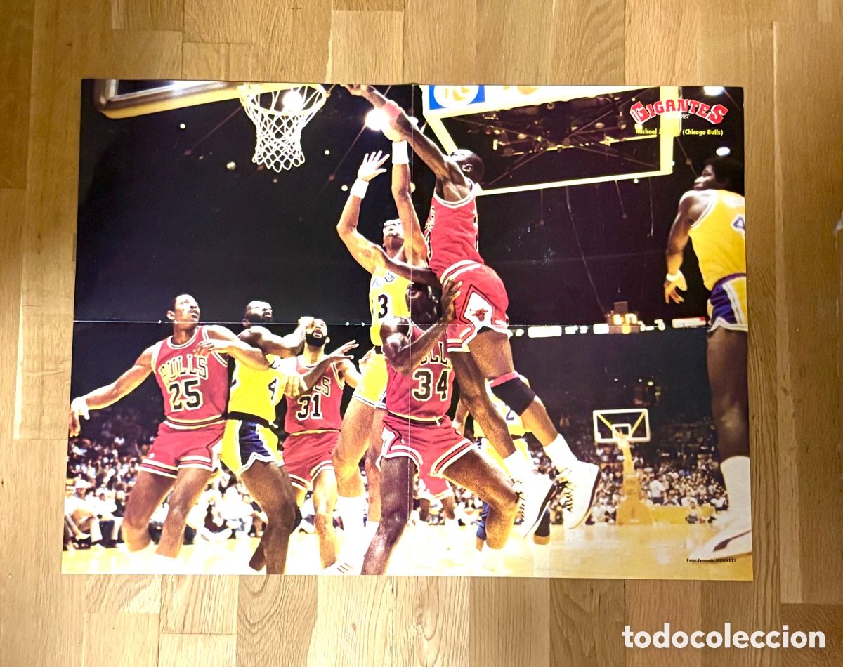 Coleccionismo deportivo: JOYA - JORDAN - P&oacute;ster Gigante NBA Chicago Bulls vs Los Angeles Lakers 1988 Gigantes
