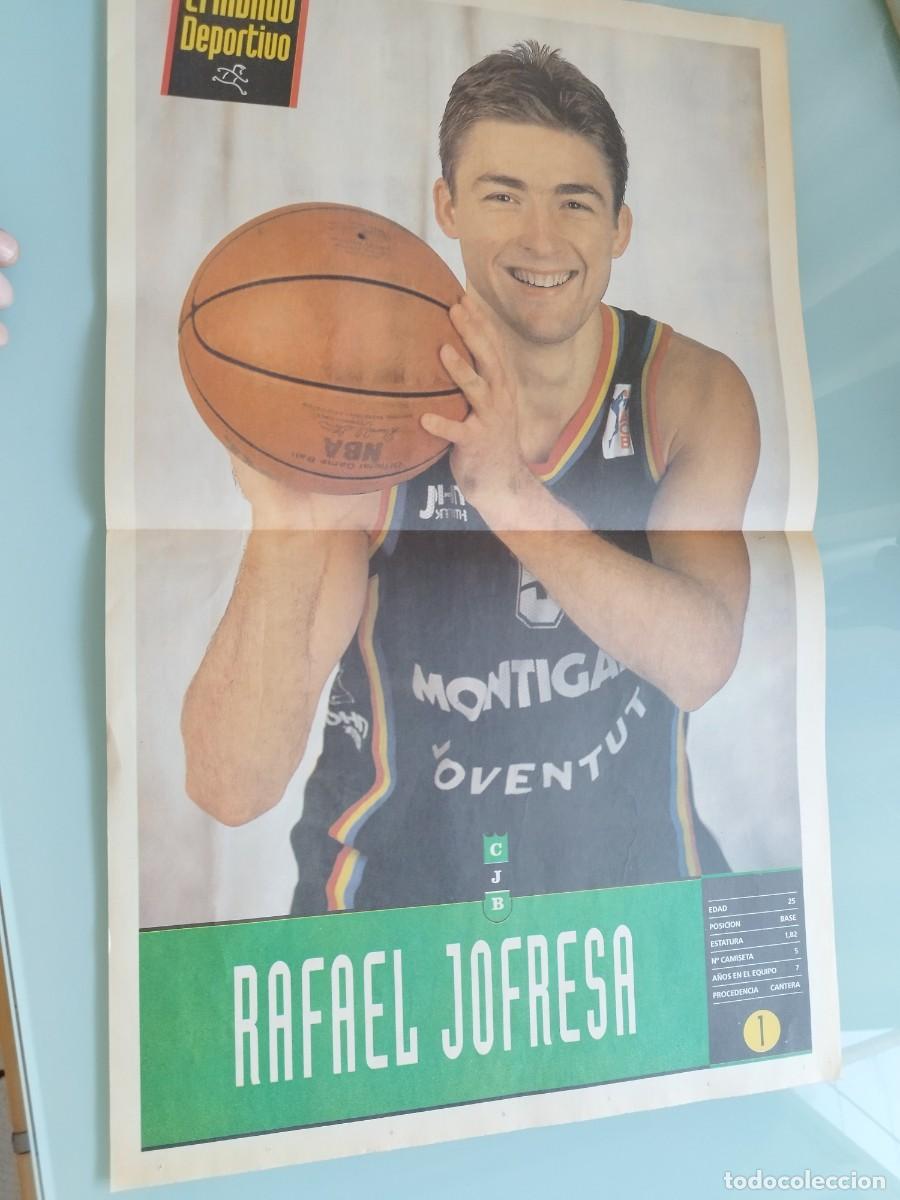 Coleccionismo deportivo: Poster del jugador de baloncesto Rafael Joreesa. Montigal&agrave; del Club Joventut Badalona (la Penya).