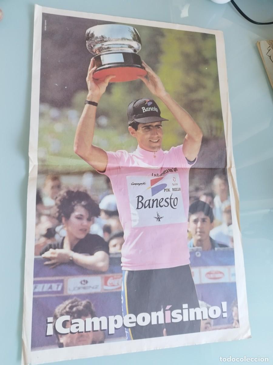 Coleccionismo deportivo: Poster del del ciclista Perico Delgado. Giro de Italia de 1992.