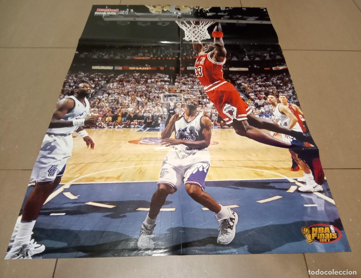 Coleccionismo deportivo: P&Oacute;STER CARTEL NBA REVISTA MAGAZINE AMERICAN BASKET MICHAEL JORDAN KARL MALONE BULLS JAZZ 1997