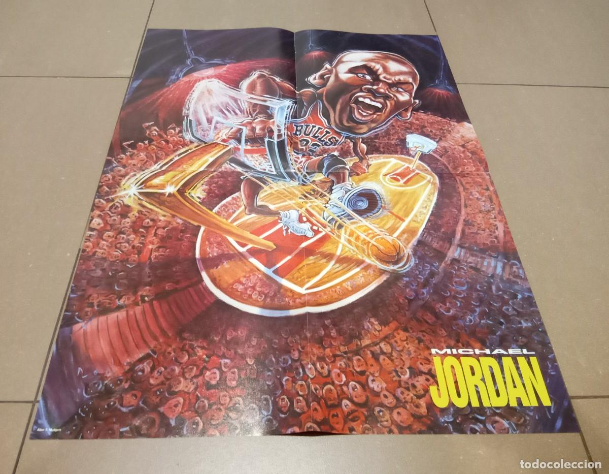 Coleccionismo deportivo: P&Oacute;STER CARTEL DOBLE CARA NBA MICHAEL JORDAN CARICATURA CHICAGO BULLS 1990s 1996 1997 1998 1999