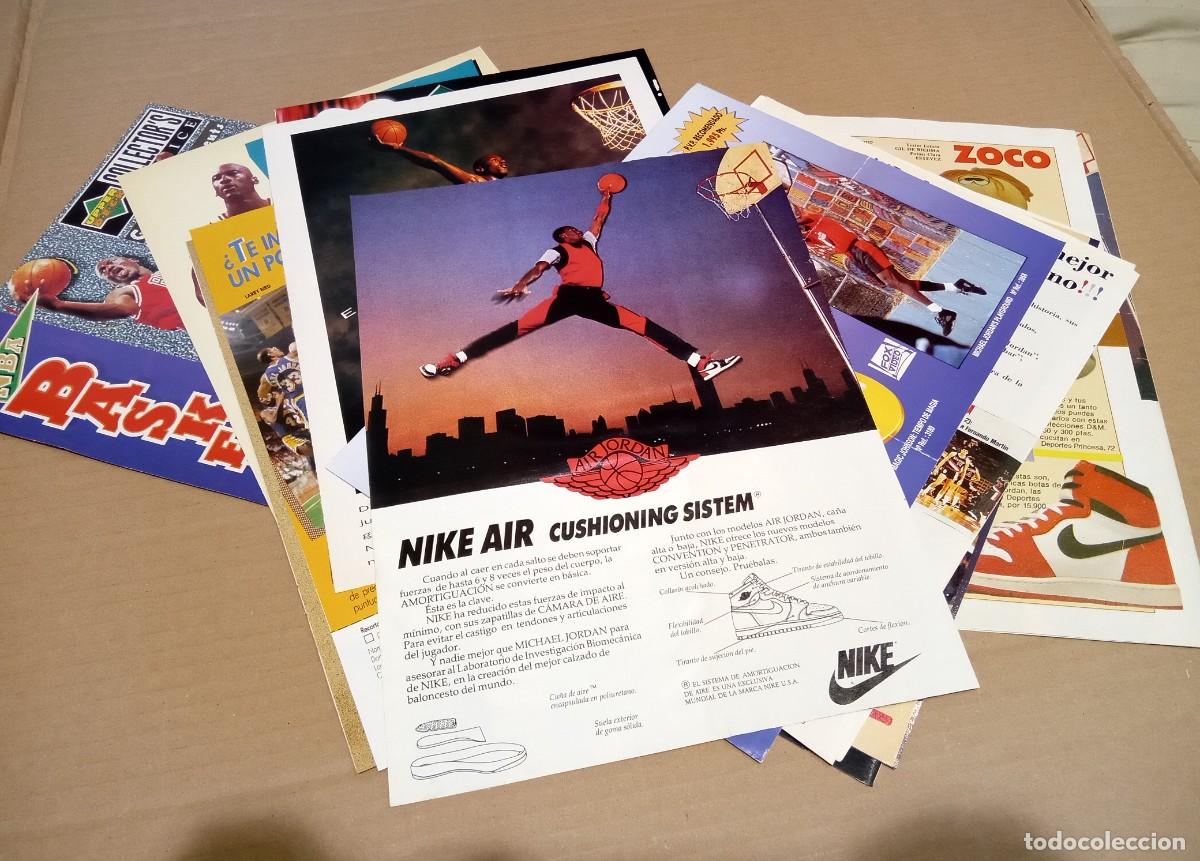 Coleccionismo deportivo: ANUNCIOS PUBLICIDAD AD'S MICHAEL JORDAN ROOKIE ZAPATILLAS SHOES JUMPMAN FIRE RED UPPER DECK AQUA SET