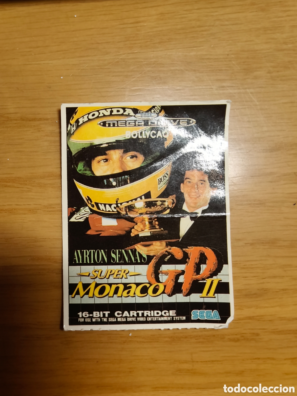 Coleccionismo deportivo: cromo promocional antiguo de la colecci&oacute;n de Bollycao de 1992, dedicado al videojuego Ayrton Senna's