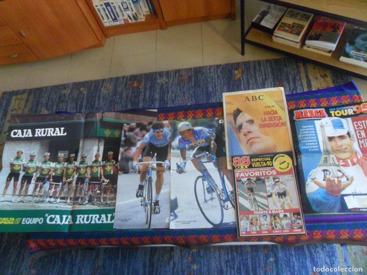 Coleccionismo deportivo: CICLISMO P&Oacute;STER CAJA RURAL VUELTA ESPA&Ntilde;A 87 PEDRO DELGADO PELLO AS COLOR 90 ABC TOUR 96 MARCA 95.