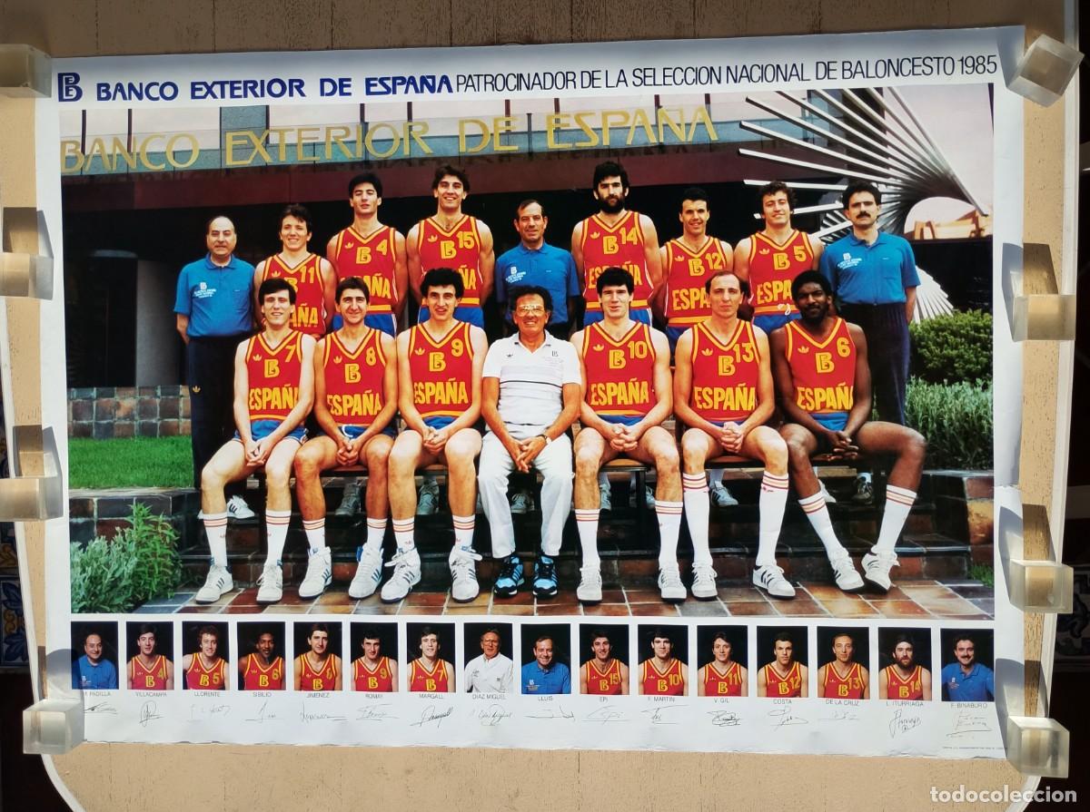 Coleccionismo deportivo: Poster Selecci&oacute;n Nacional de Baloncesto 1985, Banco Exterior de Espa&ntilde;a